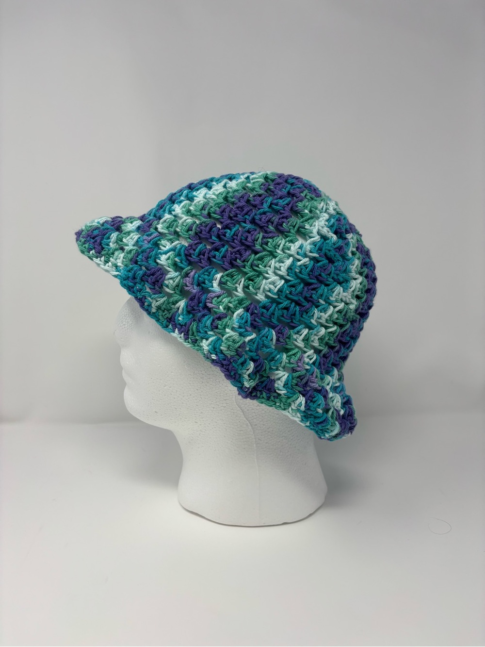 Mermaid Granny Stitch Crochet Bucket Hat